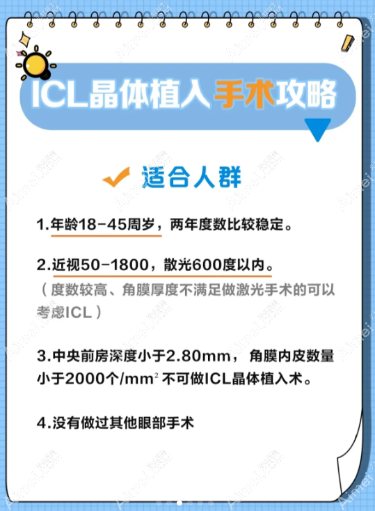 icl晶体植入近视眼手术适合人群