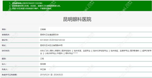 昆明眼科医院资质正规