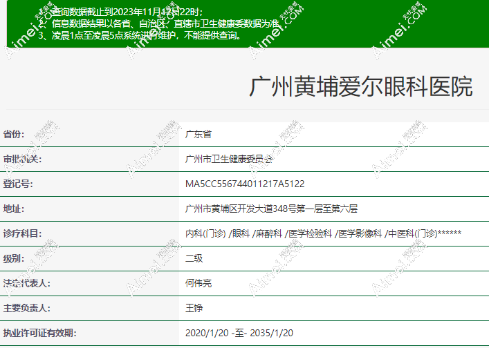 广州黄埔爱尔眼科医院资质