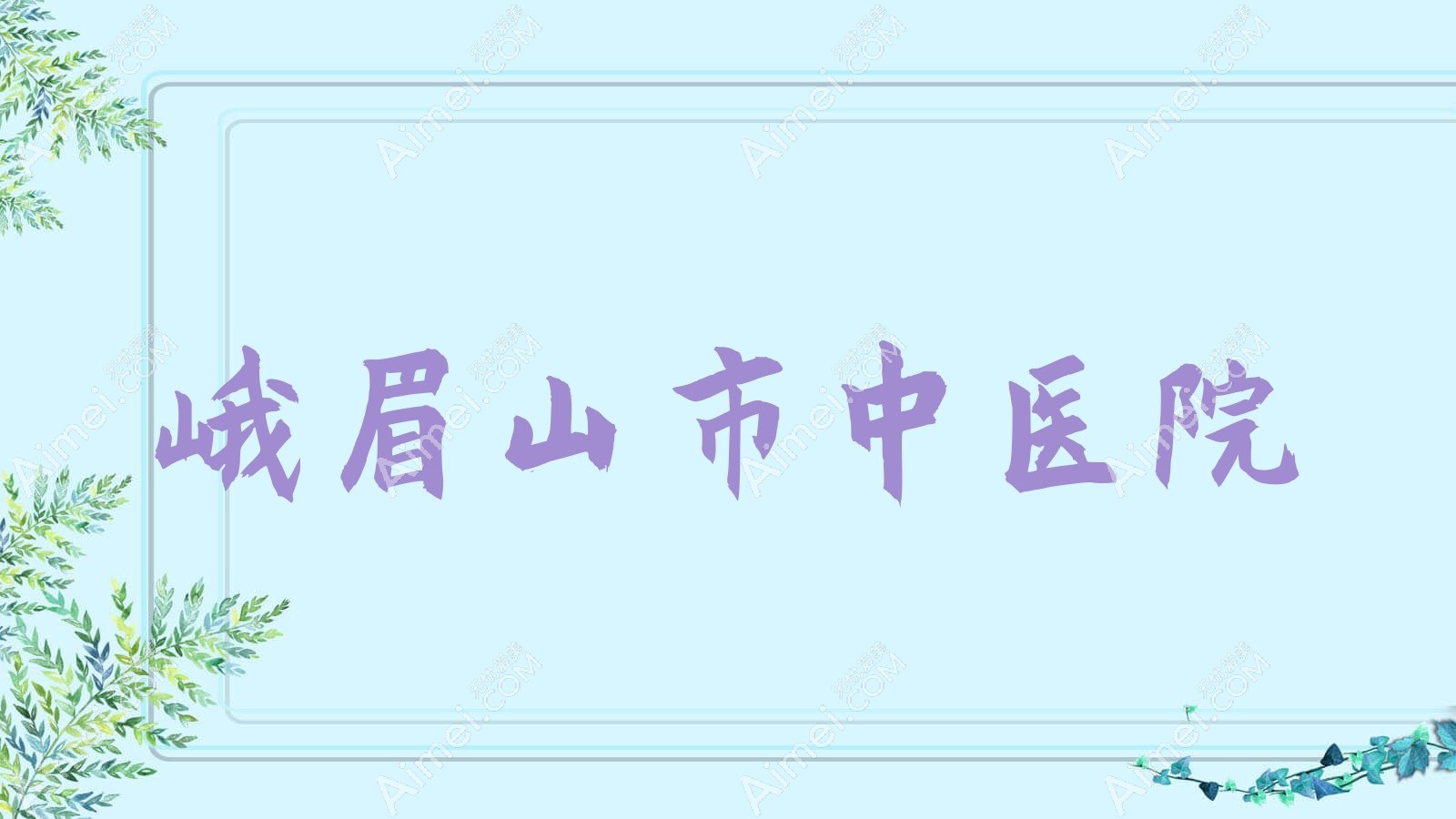 峨眉山市中医院