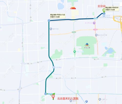 从北京站出发去北京嘉禾妇儿医院坐车路线图