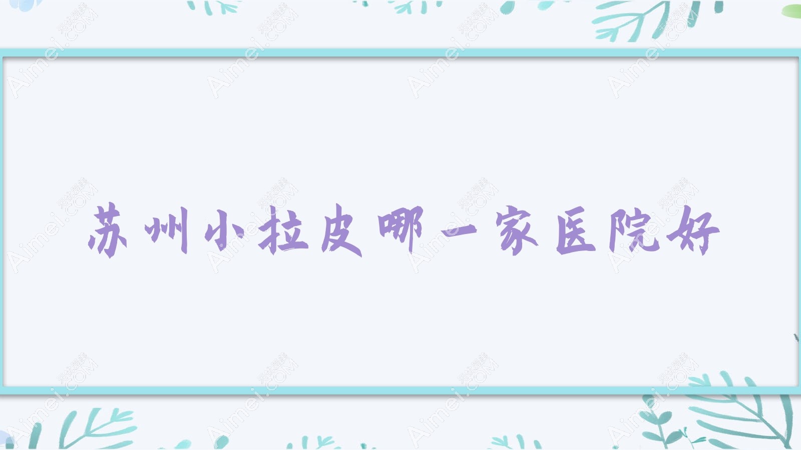 蘇州小拉皮哪一家醫(yī)院好？整形醫(yī)院、人氣評價(jià)費(fèi)用收費(fèi)表一覽！