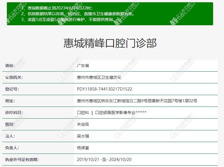 惠州惠城精峰口腔门诊部