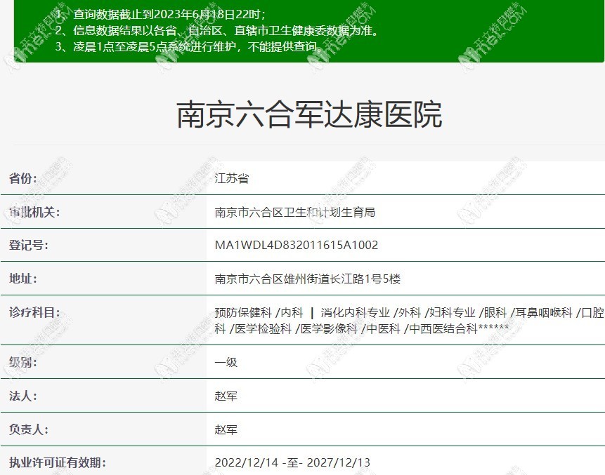 南京六合军达康医院口腔科