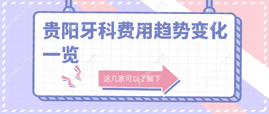 贵阳牙科费用趋势变化一览