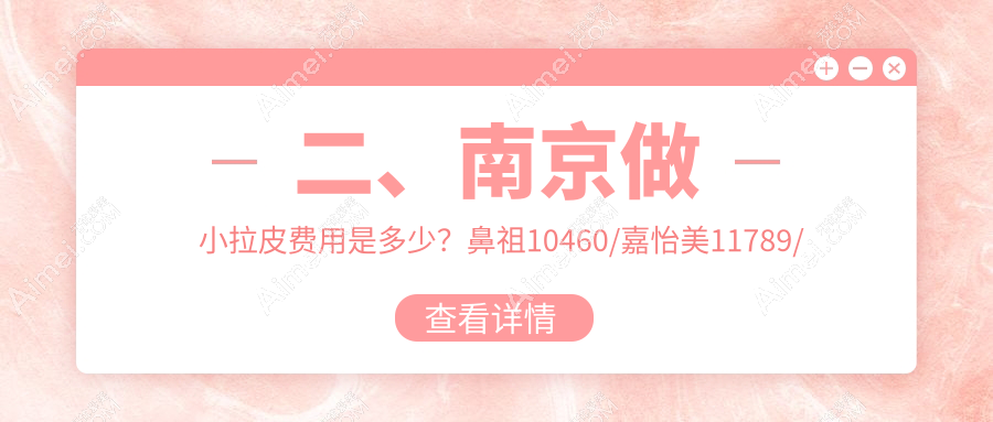 二、南京做小拉皮费用是多少？鼻祖10460/嘉怡美11789/康美9750