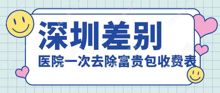 深圳差别医院一次去除富贵包收费表