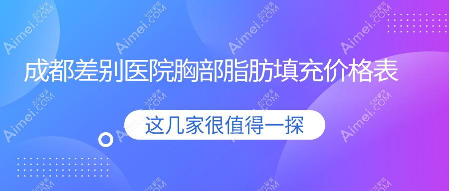 成都差别医院胸部脂肪填充价格表