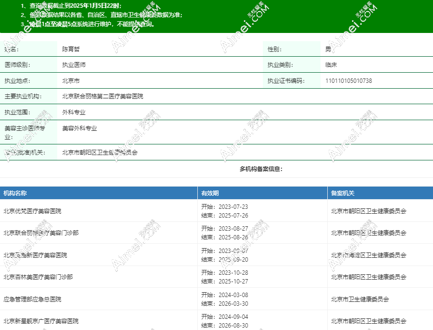 陈育哲医生坐诊医院及预约联系方式