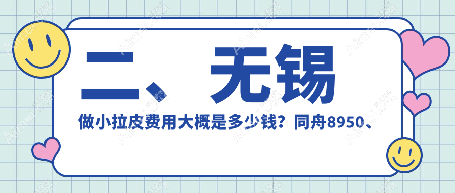 二、无锡做小拉皮费用大概是多少钱？同舟8950、坤如玛丽10889、万佳9760