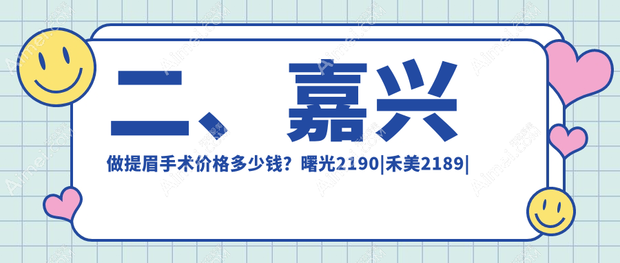 二、嘉興做提眉手術價格多少錢？曙光2190|禾美2189|維多利亞1890