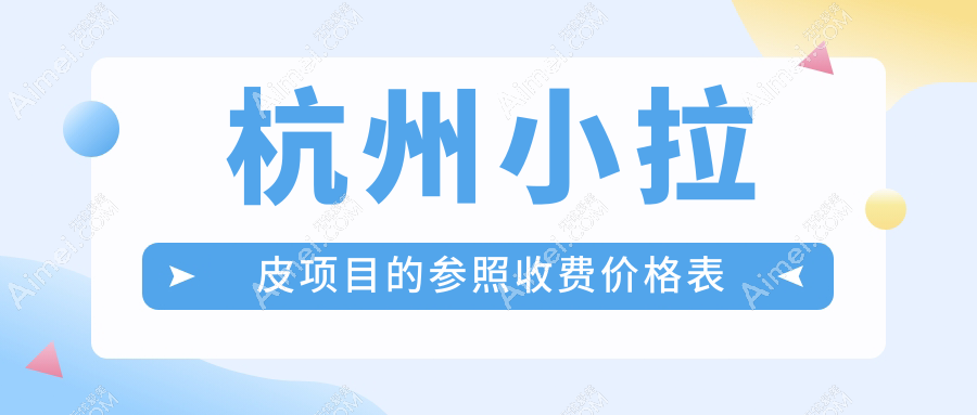 杭州小拉皮项目的参照收费价格表
