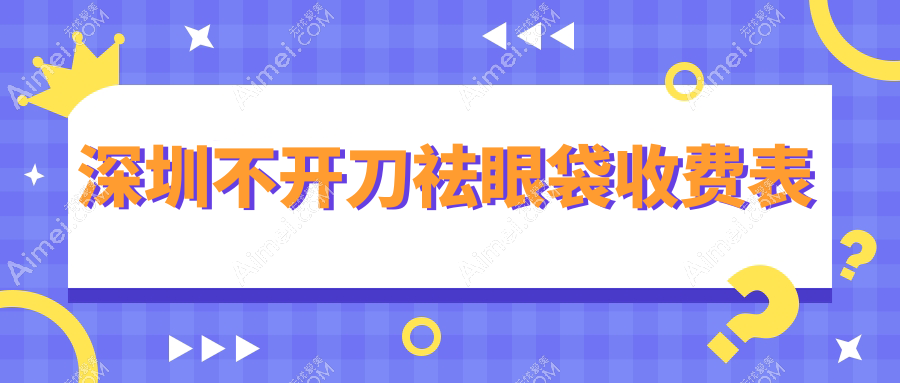 深圳不开刀祛眼袋哪家强？德漾、美莱、贝漾美天等10大医美机构价格大揭秘