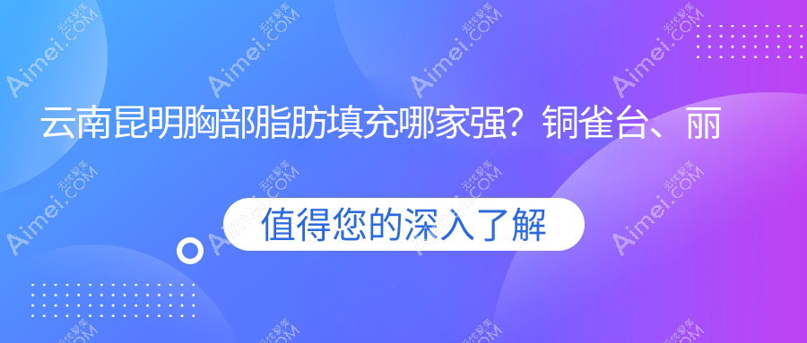 云南昆明胸部脂肪填充哪家强?铜雀台、丽美丽莎、吴氏嘉美等十家医院收费标准全解析