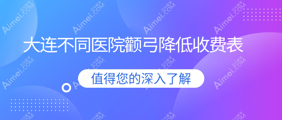 大连不同医院颧弓降低收费表
