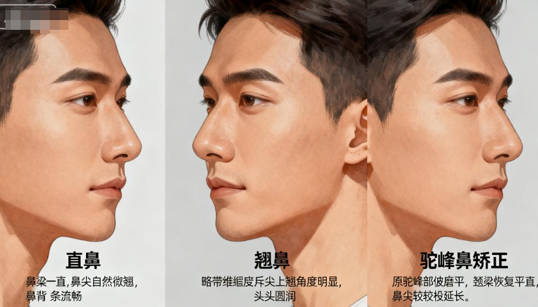 不同类型鼻修复