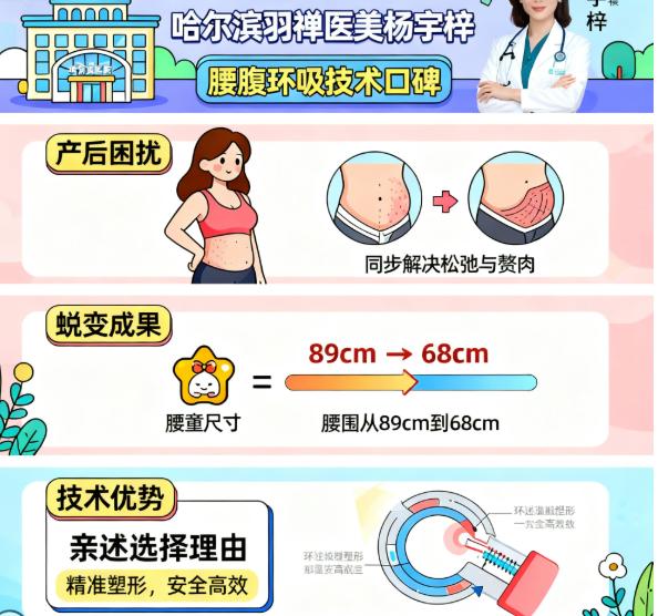 哈尔滨羽禅医美杨宇梓腰腹环吸价格透明吗？2025当下收费表来了