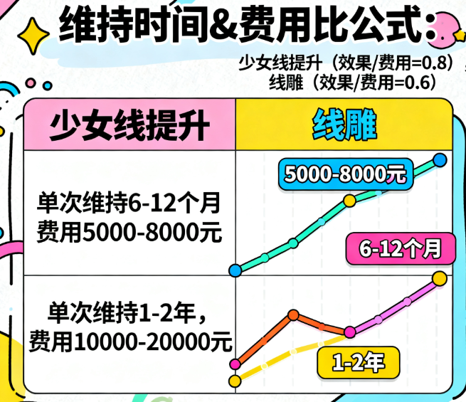 少女线提升与埋线提升的变好时间和维持疗效区别大吗?