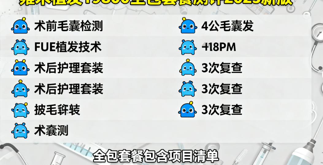 雍禾植发19800全包靠谱吗？2025新版价目表曝光，中面积植发实际收费差这么多！