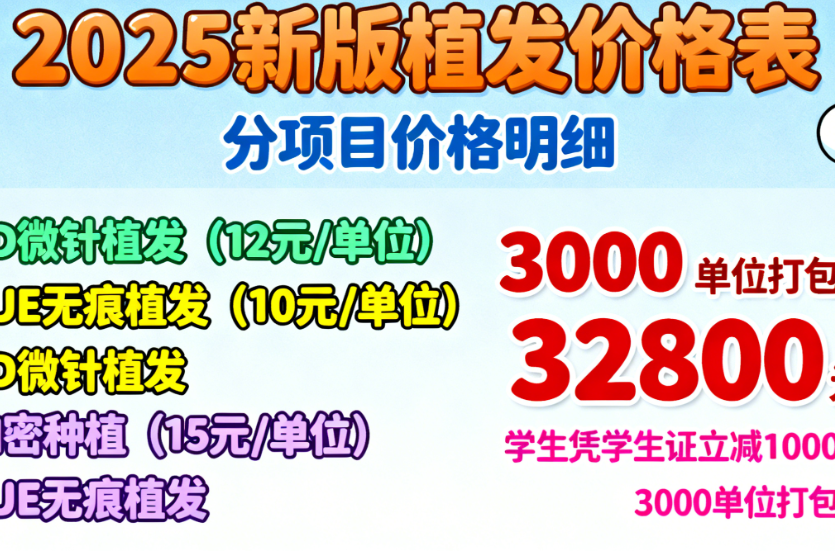 福州海峡美容医院植发多少钱