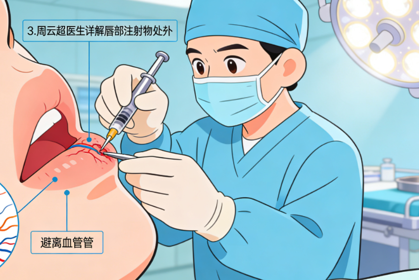 周云超医生详解唇部注射物取出全过程:3步精准定位异物层次,避开血管零损伤!
