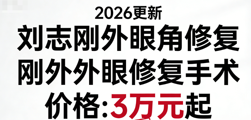 2026更新!刘志刚外眼角修复手术价格3万元起，收费不贵不坑人！