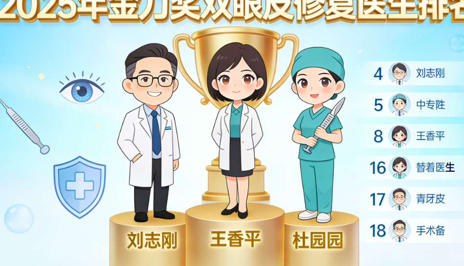 2025年金刀奖双眼皮修复18名医生排名重磅发布!刘志刚/王香平/杜园园稳居前三甲