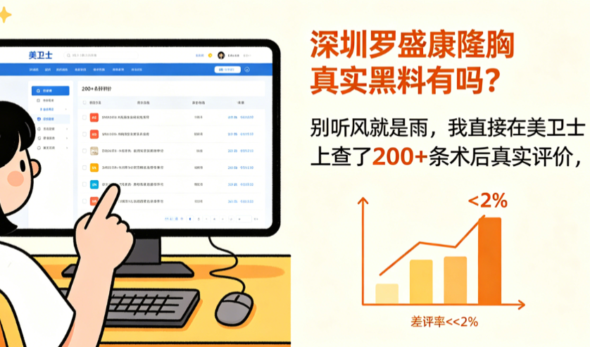 深圳罗盛康隆胸真实黑料有吗？别听风就是雨，我直接在美卫士上查了200+条术后真实评价，差评率不到2%