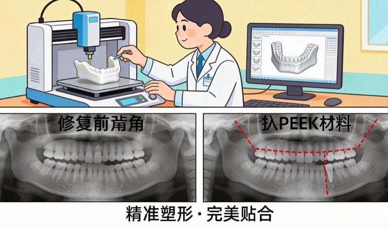 PEEK下巴三维定制与材料加工在费用里的占比
