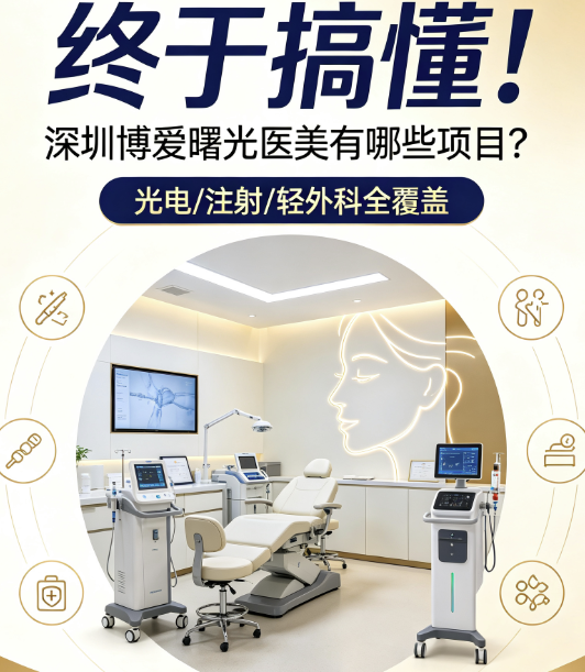 终于搞懂！深圳博爱曙光医美有哪些项目？光电/注射/轻外科全覆盖，去美卫士搜“博爱曙光项目”看全项