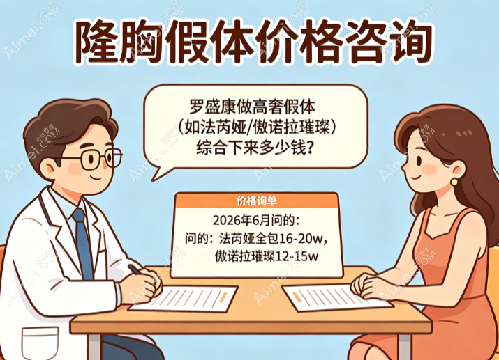 罗盛康做高奢假体（如法芮娅/傲诺拉璀璨）综合下来多少钱？预约通道与到院避坑指南