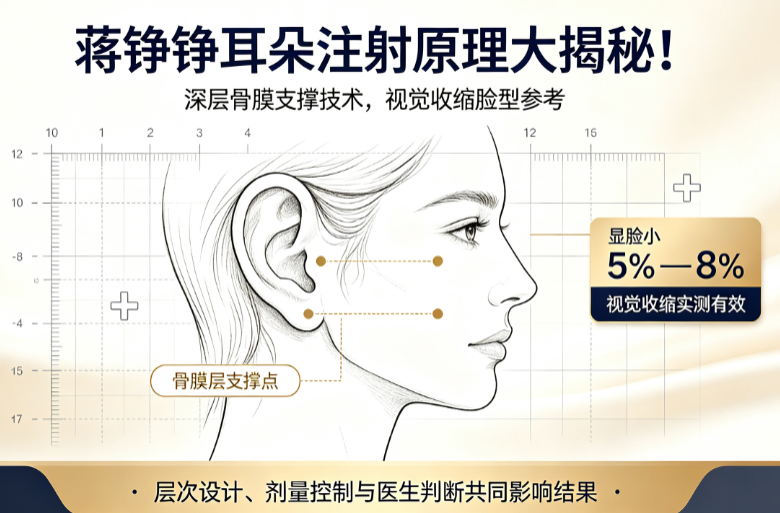 蒋铮铮耳朵注射原理大揭秘！深层骨膜支撑技术显脸小5%-8%视觉收缩实测有效