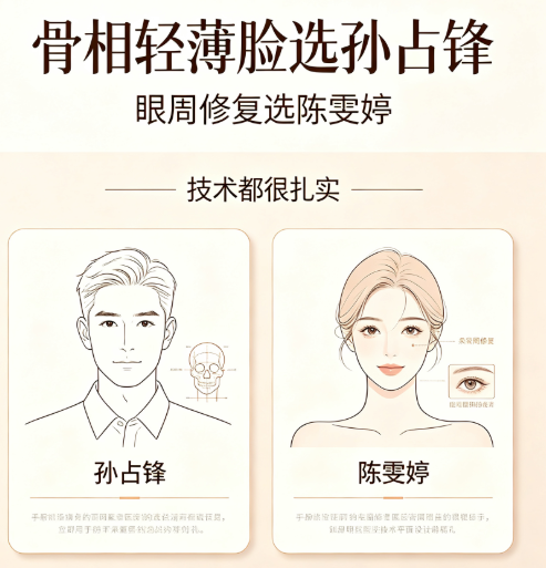 孙占锋和陈雯婷谁技术好?技术都很扎实,骨相轻薄脸选孙占锋,眼周修复选陈雯婷